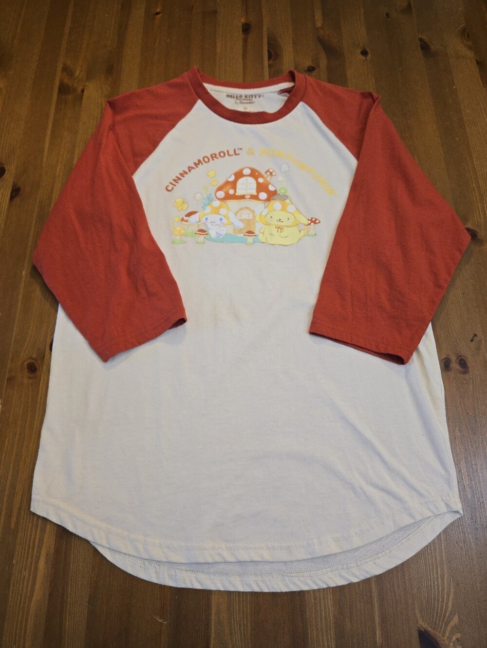 Sanrio X Box Lunch Cinnamoroll & Pompompurin Graphic Raglan Tee Size M